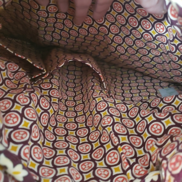 🌻HP Vera Bradley Drawstring Backpack Bag Burgandy Medallion Pattern - Picture 5 of 11